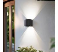 Applique d'extérieur LED Lindby Smart Dara, grise, ronde, CCT RVB, Tuya Dara Lindby, dimmable, gris, Matière Plastique, Moderne