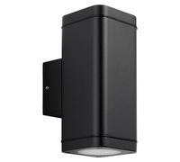 Applique d'extérieur MILTON, noir et transparent, 2xGU10x7W, aluminium, dimensions : 18,4 x 8 x 11,5 cm, IP44, Endon