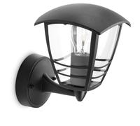 Applique d'extérieur Montante Métal H20cm Noir Philips - Cr incandescence - Design galbé