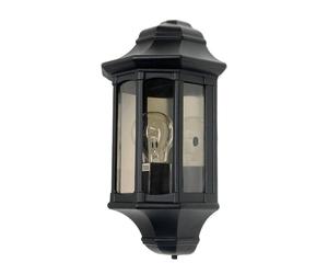 Applique d'extérieur Newbury noire 1xE27x60W en aluminium, dimensions : 33 x 17,2 x 12,2 cm, IP44, Garden Zone