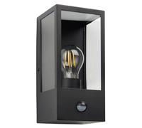 Applique d'extérieur « OXFORD PIR » noire mate et transparente, 1xE27x10W, métal, dimensions : 23,8 x 12 x 12,7 cm, IP44, Endon