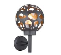 Globo Lighting Applique d'extérieur ronde inox anthracite H. 32,7 cm 1x E27 LED