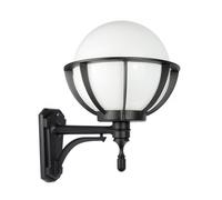 Applique d'extérieur sphère blanche ou fumée 25 cm 1xE27 noir IP43 SU-MA Kule K 3012/1/KPO 250 U