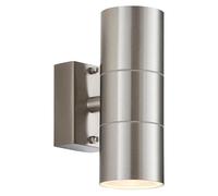 Applique d'extérieur tubulaire orientable vers le haut et vers le bas CANON, chromée-argentée, 2xGU10x35W, métal, dimensions : 16,5 x 6 x 11 cm, IP44, Endon