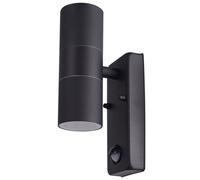 Applique d'extérieur UP DOWN ALU plot spot light détecteur de mouvement noir dans un ensemble comprenant des ampoules LED