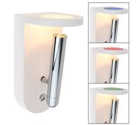 Applique d'intérieur de salon moderne avec spot en plâtre mobile, verres interchangeables blancs, 4,2 watts 180 lumens 3000 Kelvin, HxL 22x10,5 cm