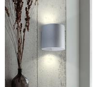 Applique d'intérieur Up and Down lampe Applique murale de couloir Up and Down lampe d'intérieur, rond gris aluminium, 1x G9, DxH 10x10 cm, escalier salon