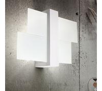 Applique en bois applique en verre satiné applique intérieur bois blanc applique couloir, 1x E27, LxH 30x30 cm