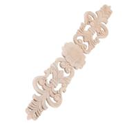 Applique en Bois Massif Ovale Sculptée, Décor Floral Européen, 40 CM | Non Peint, Ajouré, Style Vintage Rétro, Montage Facile, pour Porte et Meuble, Diy, Décoration Intérieure