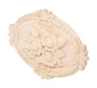 Applique en Bois Ovale pour Meubles, Décoration Élégante DIY | Finition Lisse, Pose Facile, Usage Polyvalent, pour Portes D’armoire et Tables, Ton Beige