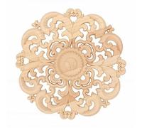 Applique en bois ronde 30x30x1cm, décalcomanie décorative de sculpture sur bois