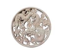 Applique En Bois Sculpté Appliques en bois sculptées exquises for meubles, décoration Dragon Onlay, décalcomanies, Figurines en caoutchouc, décoration florale for la maison(N-40cmX40cm)
