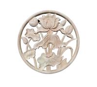 Applique En Bois Sculpté Appliques en bois sculptées exquises for meubles, décoration Dragon Onlay, décalcomanies, Figurines en caoutchouc, décoration florale for la maison(P-24cmX24cm)