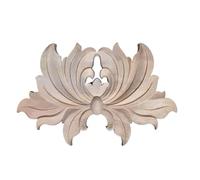 Applique En Bois Sculpté Autocollants décoratifs en bois sculptés longs, coin Vintage, for meubles, armoire, fleur, accessoires de décoration for la maison(C 33cmX19cm)