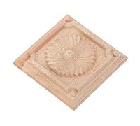 Applique en bois sculpté, Découpage vintage non peint, Finition artisanale précise, Application polyvalente portes meubles murs, Modèle carré européen 4 pièces