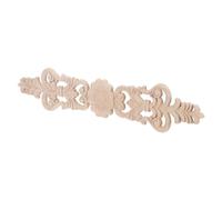 Applique en Bois Sculpté Européenne, Ovale, 40x8 CM | Bois Brut Non Peint, Motif Floral Évidé, Style Vintage Rétro, pour Meubles et Décoration Murale DIY