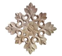 Applique en Bois Sculpté Fleur Carrée pour Loisirs Créatifs | Décoration Khaki, Matière Bois, Style Créatif et Mode, pour Bricolage DIY et Noël