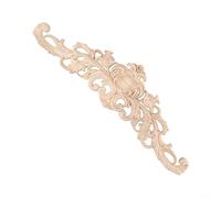 Applique en bois sculpté non peinte pour décoration de meubles, moulage de style européen pour mur, porte, armoire, miroir en verre (40 x 12 x 1 cm)