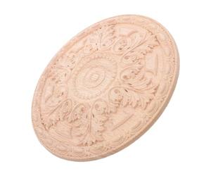 Applique en Bois Sculpté Rond 15cm Décoration Intérieure Beige | Léger et Facile à Installer, Bois Bords Lisses, Style Classique et Moderne