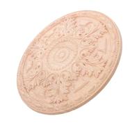 Applique en Bois Sculpté Rond Non Peint pour Projets DIY Finition Beige | Léger et Facile à Installer, Bords Lisses, Style Classique et Moderne, Décorations Raffinées