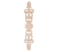 Applique en Bois Sculpté Style Européen, Ovale, 40x8 CM | Brut, Creux, Motif Floral, Décor Maison et Bricolage, Fixation Simple, Teinte Kaki