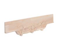 Applique en Bois Sculptée Européenne pour Portes D’armoire et Commodes | Finition Brute, Relief 3d et Fleurs Sculptées, Format 34, 5x9cm, Ton Marron