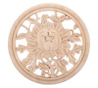 Applique en Bois Soi-même Ovale 20cm pour Meubles | Bois Khaki, Détails Sculptés Européens, Installation Facile, Élément Décoratif pour Placage et Meubles