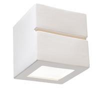Applique en céramique blanche E27 Applique à l'intérieur au dessus et en dessous de la cage d'escalier Applique, lampe peut être peinte, 1x E27, LxH 15x15 cm