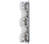 Applique en cristal Applique LED en cristal Lampe design moderne, courbée en chrome, 1x LED 15W 1020Lm blanc neutre, L 59 cm