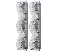 Applique en cristal Applique LED en cristal Lampe design moderne, courbée en chrome, 1x LED 15W 1020Lm blanc neutre, L 59 cm, lot de 2