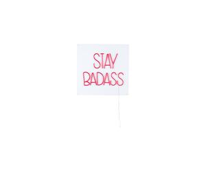 Applique en pvc rouge, néon, intérieur, synthétique - Bold Monkey, Badass - 80xP2,5x80 cm