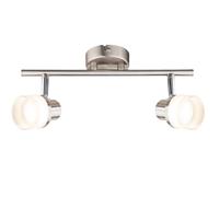 Applique et plafonnier Spot plafonnier 2 flammes Plafonnier deux spots, mobile, 2x 3,5 watts LED 190Lm blanc chaud, L 31,5 cm