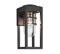 Applique ext. indus. noire verre E27 IP44 HONE Kichler