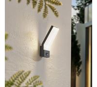Lindby LED Applique extérieure Korvik (Moderne) en Noir Aluminium (1 lampe,à), pour mur extérieur/façade de maison terrasse und balcon