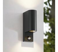 Applique extérieur avec détecteur Palina Lindby, dimmable, noir, Aluminium, Moderne