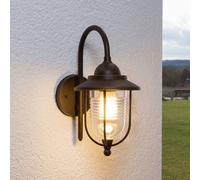 Lindby Applique Exterieur Meret à intensité variable (Antique, Classic) en Transparent Aluminium (1 lampe,à E27), Murale Exterieur, Luminaire Lampe Jardin, Eclairage