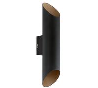 Applique extérieure AGOLADA IP44 LED 2X3,7W en acier galvanisé noir et cuivre 75x0x360mm