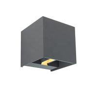 Applique extérieure anthracite Lampe de façade LED Lampe de jardin Lampe de porte d'entrée Aluminium, faisceau lumineux réglable, 3W 290lm blanc chaud, LxH 10x10 cm