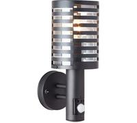 Lampe BRILLIANT, Venlo applique extérieure verticale détecteur de mouvement noir mat, inox/plastique, 1x A60, E27, 40W,ampoules normales (non incluses)