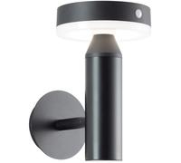 BRILLIANT Applique murale solaire d'extérieur noire MAGUA | 4W 350lm 4000K | métal/plastique