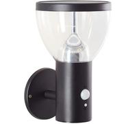 BRILLIANT Applique murale extérieure solaire noire TULIP | in tecteur de mouvement | 3W 430 lm 3000 K | Acier inoxydable/plastique