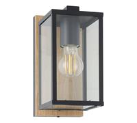 Applique extérieure BUDRONE IP44 E27 1X40W en acier noir et marron 120x0x270mm