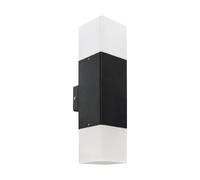 Applique extérieure carrée noir/blanc haut-bas 2xE27 IP44