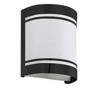 Eglo Applique murale extérieure Cerno – LED, acier zingué noir, verre opaque, douille E27, IP44