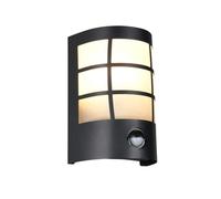 Applique extérieure classique noire demi-lune avec détecteur de mouvement E27 25W SINTRA RL