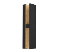 Applique extérieure COSTORIO IP44 LED 11,7W en aluminium noir et marron 370x80x80mm
