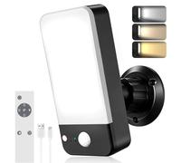 Applique Extérieure Détecteur Mouvement, 12000mAh Sans Fil, 1 Pièce | 422lm Dimmable, 3000K-6000K, Télécommande, Lumière Rouge de Dissuasion, Rotation 360°, Pour Garage et Jardin