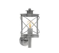 Applique extérieure HILBURN 1 IP44 E27 1X60W en acier galvanisé argent antique 200x0x375mm