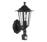 Eglo Lampe murale extérieure LATERNA 4 - détecteur de mouvement, aluminium/verre, noir, IP44