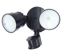 Applique extérieure LED LUTEC 2 flammes fonte d'aluminium noir Ailes orientables